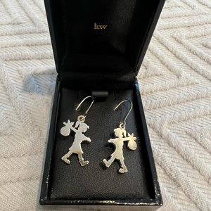 KAREN WALKER Runaway Girl sterling silver drop down earrings